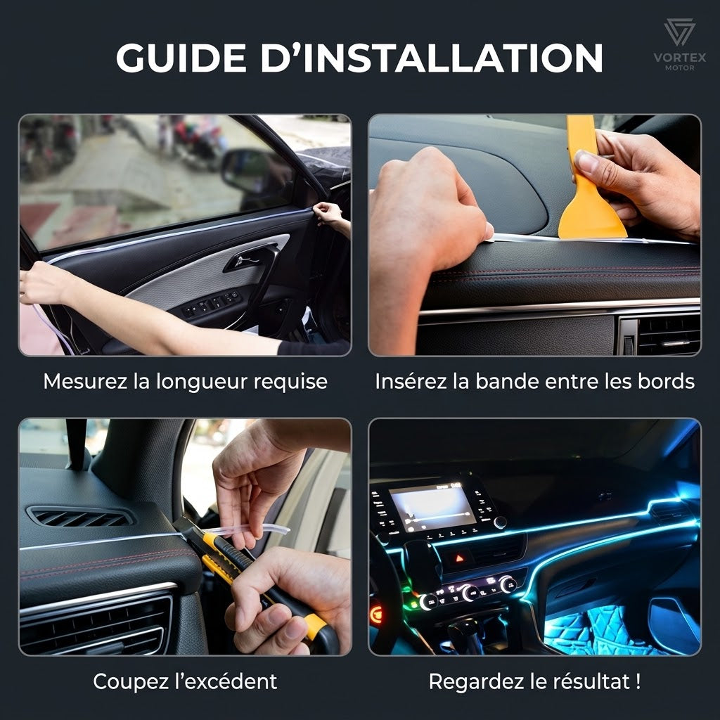 Kit d’éclairage d’ambiance LED RGB 18-en-1